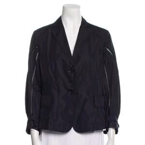 AKRIS PUNTO Women Cotton Jacket Blazer Black Unlined 3/4 Sleeve SZ US 8 (V1